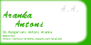 aranka antoni business card